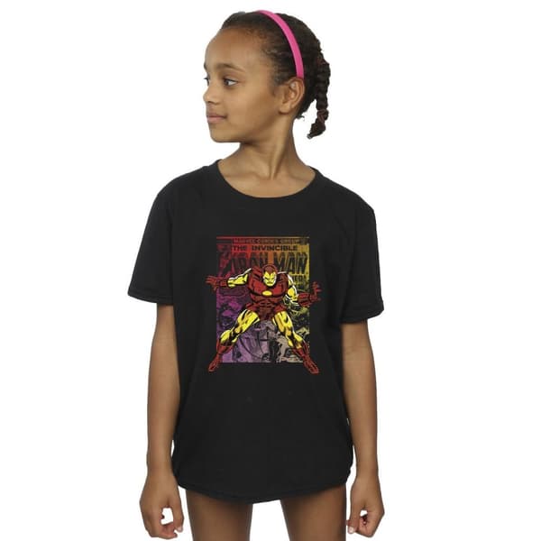 Marvel Girls Iron Man Gradient Comic Cotton T-Shirt
