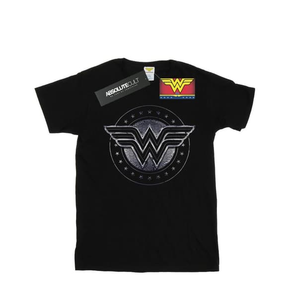 DC Comics Wonder Woman - T-shirt med stjärnsköld för pojkar Black 12-13 Years