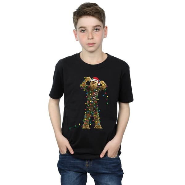 Star Wars Boys Chewbacca Christmas Lights T-Shirt