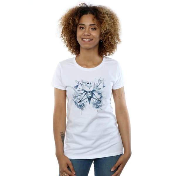 Disney Womens/Ladies Nightmare Before Christmas Paint Spray Carers Cotton T-Shirt