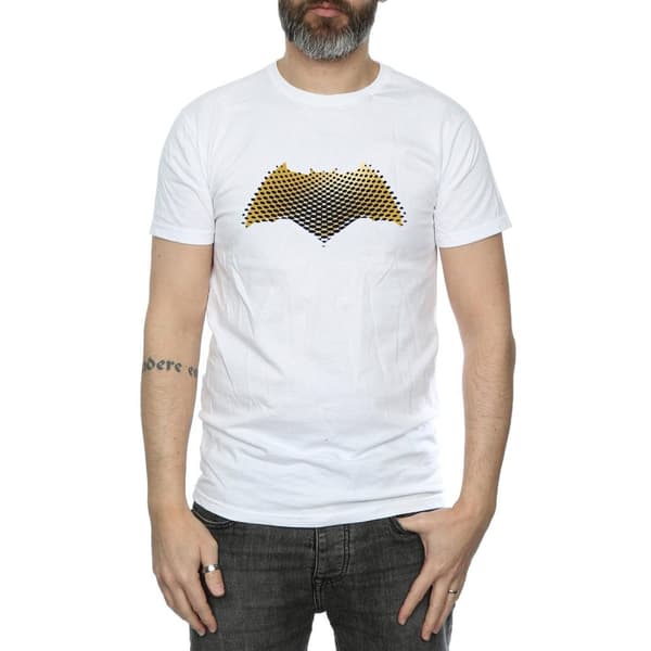 DC Comics Mens Justice League Movie Batman Logo Textured T-Shirt