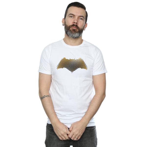 DC Comics Mens Justice League Movie Batman Logo Textured T-Shirt