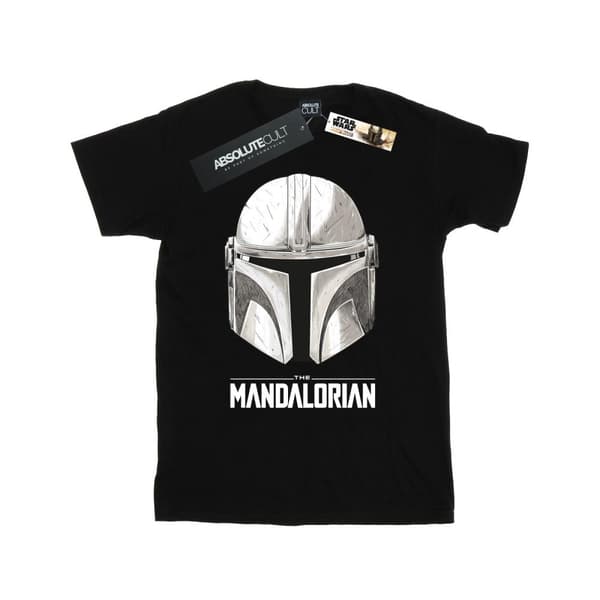 Star Wars Girls The Mandalorian - T-shirt i bomull med hjälmlogo
