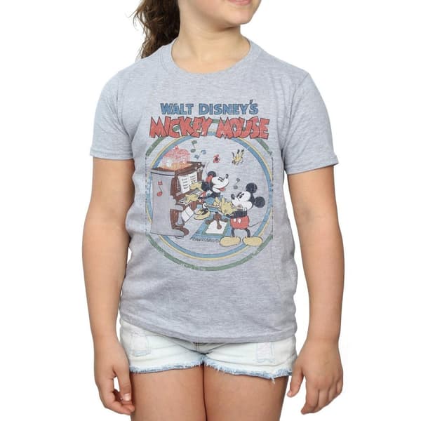 Disney Girls Mickey Mouse Piano Cotton T-Shirt