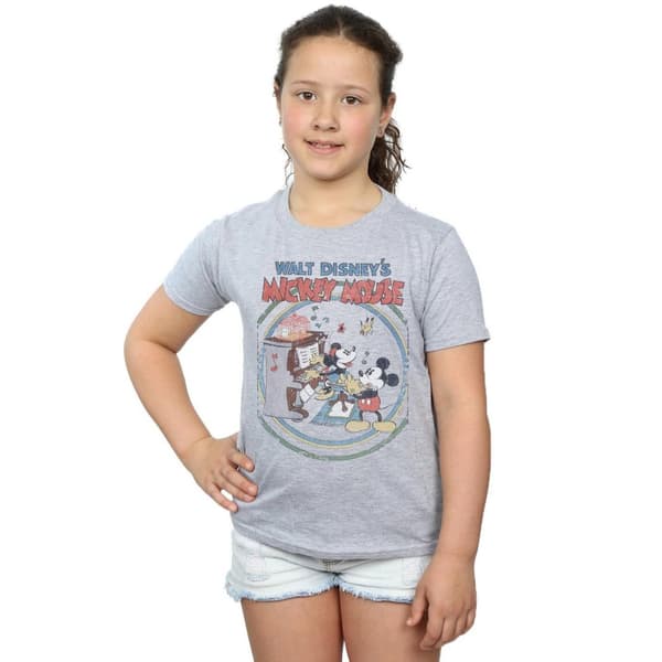 Disney Girls Mickey Mouse Piano Cotton T-Shirt