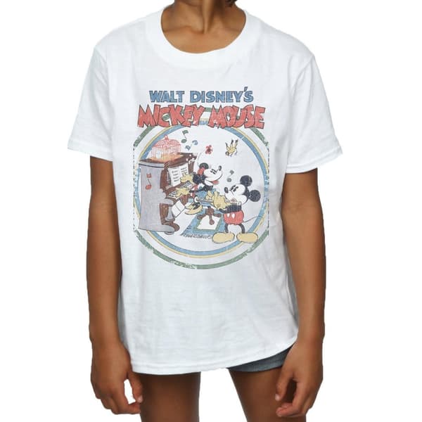 Disney Girls Mickey Mouse Piano Cotton T-Shirt