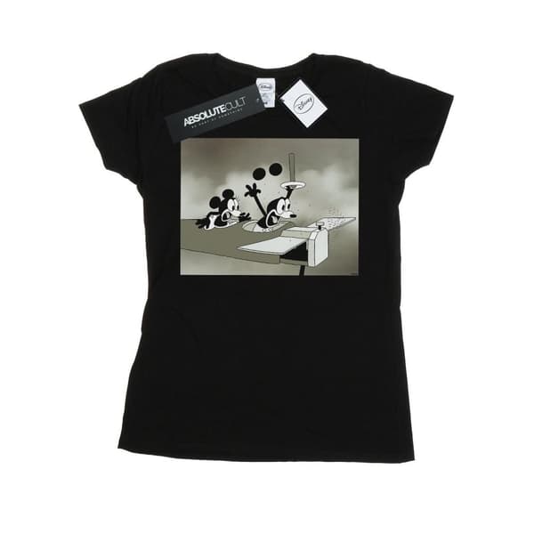 Disney Womens/Ladies Mickey Mouse Crazy Pilot Cotton T-Shirt