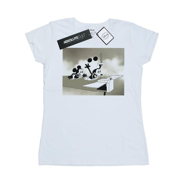 Disney Womens/Ladies Mickey Mouse Crazy Pilot Cotton T-Shirt