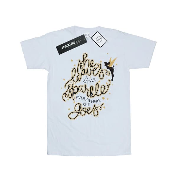Disney Dam/Tjej Tinkerbell Stars Boyfriend T-shirt i bomull