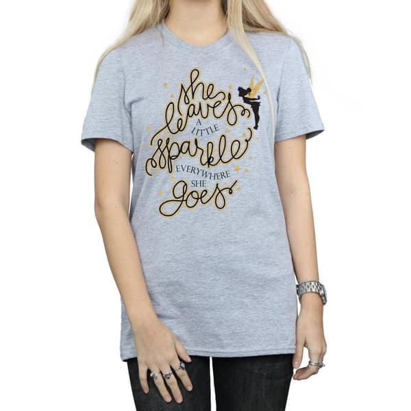 Disney Dam/Tjej Tinkerbell Stars Boyfriend T-shirt i bomull