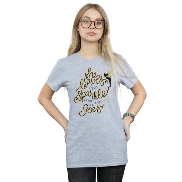 Disney Dam/Tjej Tinkerbell Stars Boyfriend T-shirt i bomull