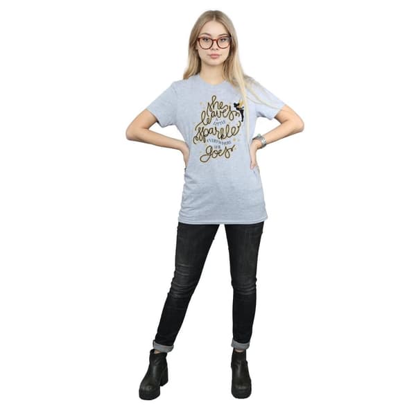 Disney Dam/Tjej Tinkerbell Stars Boyfriend T-shirt i bomull