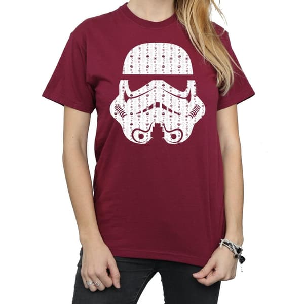 Star Wars Womens/Ladies Christmas Stormtrooper Helmet Cotton Boyfriend T-Shirt