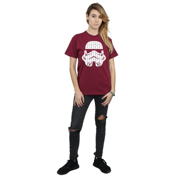 Star Wars Womens/Ladies Christmas Stormtrooper Helmet Cotton Boyfriend T-Shirt