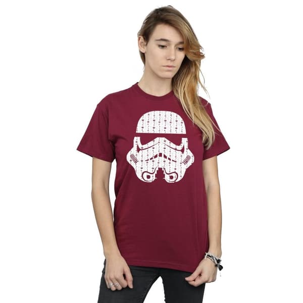 Star Wars Womens/Ladies Christmas Stormtrooper Helmet Cotton Boyfriend T-Shirt