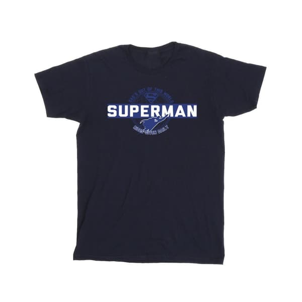 DC Comics Girls Superman Out Of This World Cotton T-Shirt Navy Blue 12-13 Years