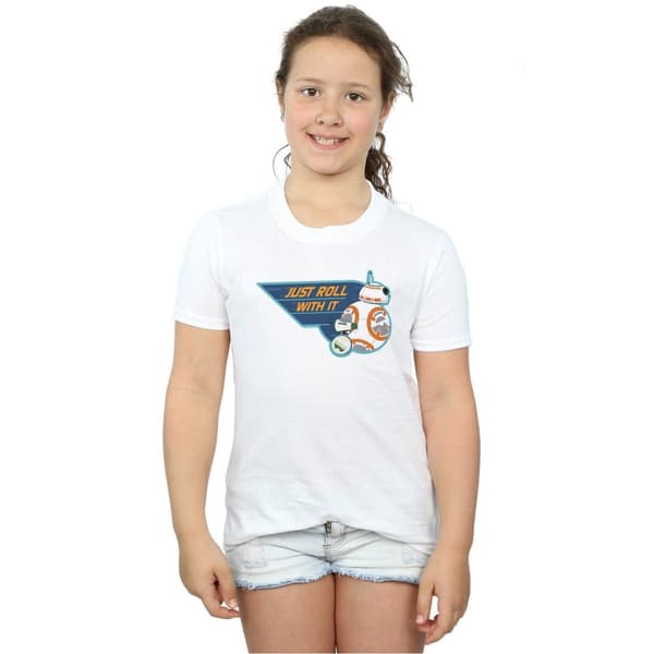 Star Wars: The Rise of Skywalker Girls D-O & BB-8 Just Roll With It Cotton T-Shirt