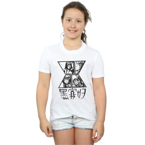Marvel Girls Black Widow Symbol Cotton T-Shirt