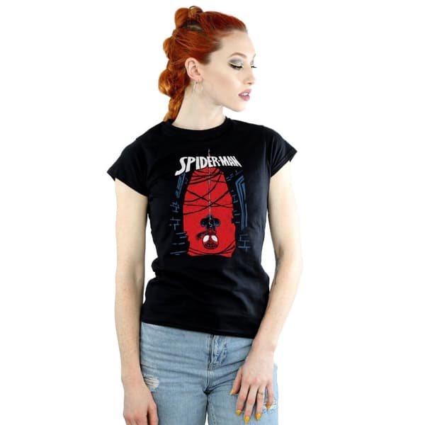 Marvel Womens/Ladies Spider-Man Hanging Sketch Cotton T-Shirt