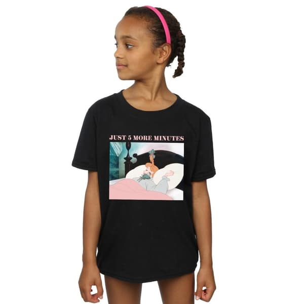 Disney Girls Princess Just Five More Minutes Cotton T-Shirt