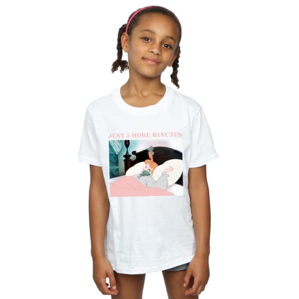 Disney Girls Princess Just Five More Minutes Cotton T-Shirt