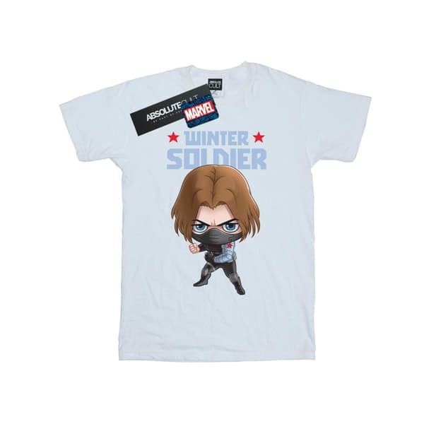 Marvel Womens/Ladies Winter Soldier Bucky Toon Cotton Boyfriend T-Shirt