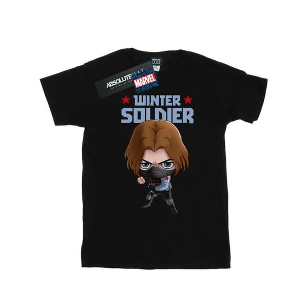 Marvel Womens/Ladies Winter Soldier Bucky Toon Cotton Boyfriend T-Shirt