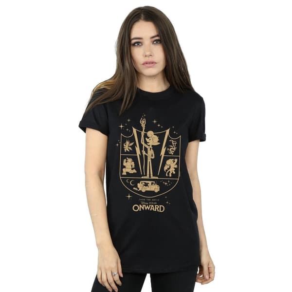 Disney Dam / Dam Onward Quest Crest Boyfriend T-shirt i bomull