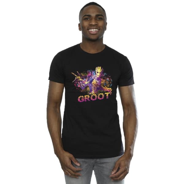 Marvel Mens Guardians Of The Galaxy Abstract Groot T-Shirt