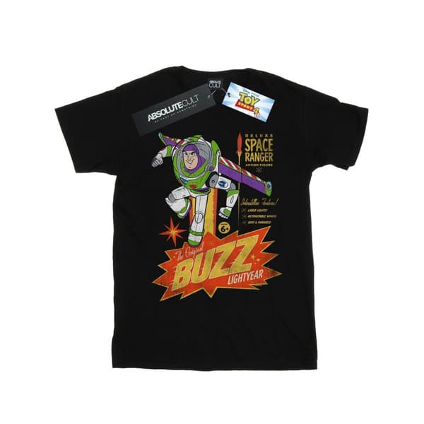 Disney T-shirt i bomull för flickor Toy Story 4 The Original Buzz Lightyear Black 7-8 Years