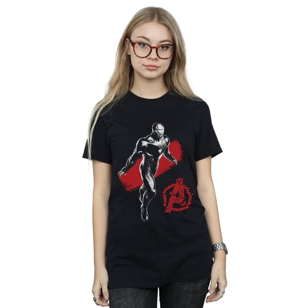 Marvel Womens/Ladies Avengers Endgame Mono Iron Man Cotton Boyfriend T-Shirt