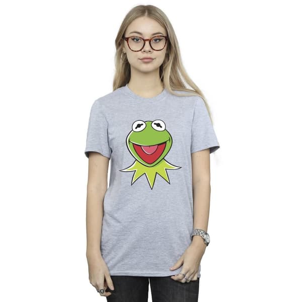 Disney Womens/Ladies Muppets Kermit Head Cotton Boyfriend T-Shirt