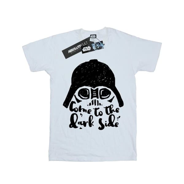 Star Wars Girls Darth Vader Come To The Dark Side Sketch Cotton T-Shirt