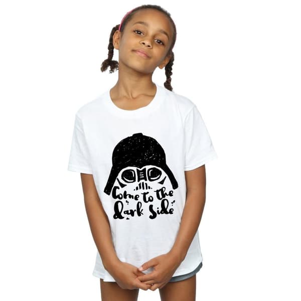 Star Wars Darth Vader Come To The Dark Side Sketch T-shirt i bomull för flickor