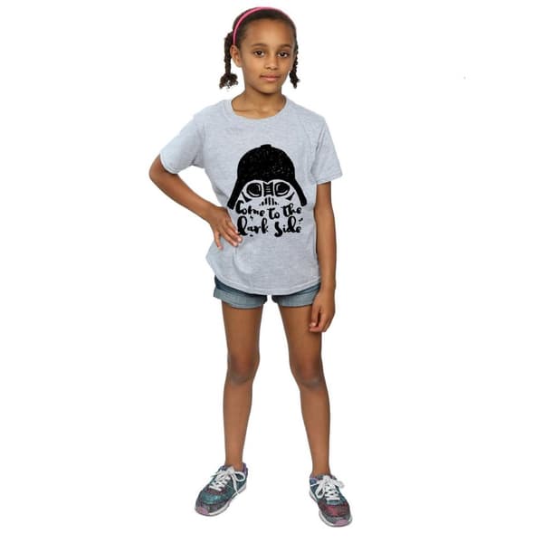 Star Wars Girls Darth Vader Come To The Dark Side Sketch Cotton T-Shirt