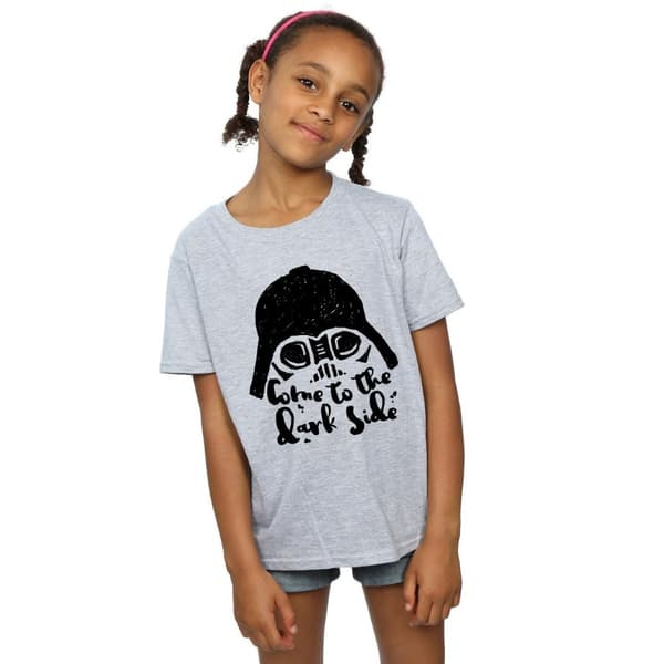 Star Wars Girls Darth Vader Come To The Dark Side Sketch Cotton T-Shirt