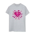 Miniatyrbillede 1 af 3: DC Comics Womens/Ladies Superman Pink Hearts And Stars Logo Cotton Boyfriend T-Shirt