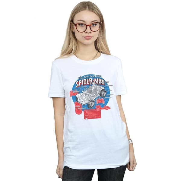 Marvel Womens/Ladies Spider-Man Spider-Buggy Breakdown Cotton Boyfriend T-Shirt