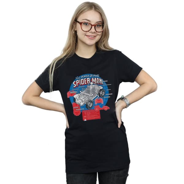 Marvel Womens/Ladies Spider-Man Spider-Buggy Breakdown Cotton Boyfriend T-Shirt