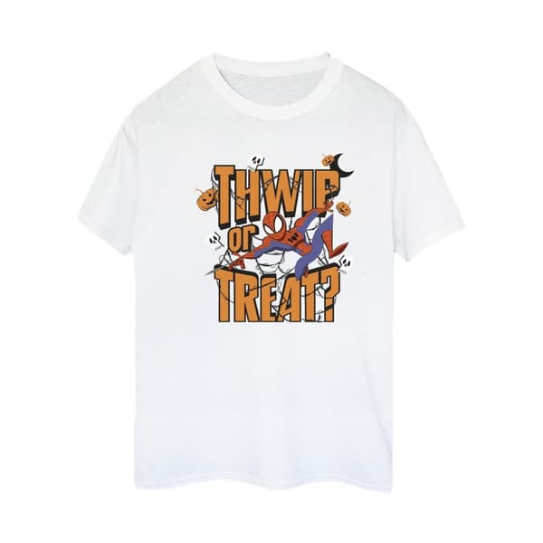 Marvel Womens/Ladies Spider-Man Thwip Or Treat Cotton Boyfriend T-Shirt