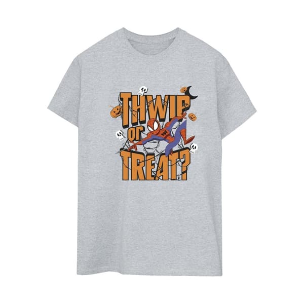 Marvel Womens/Ladies Spider-Man Thwip Or Treat Cotton Boyfriend T-Shirt