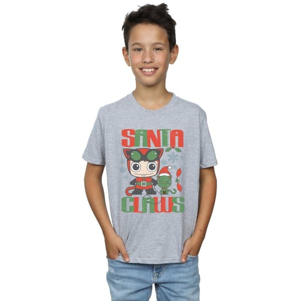 DC Comics Chibi Catwoman Santa Claws T-shirt för pojkar