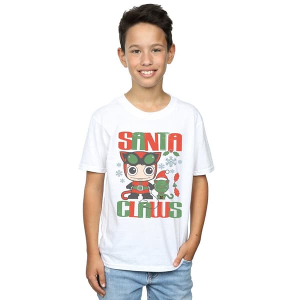 DC Comics Chibi Catwoman Santa Claws T-shirt för pojkar
