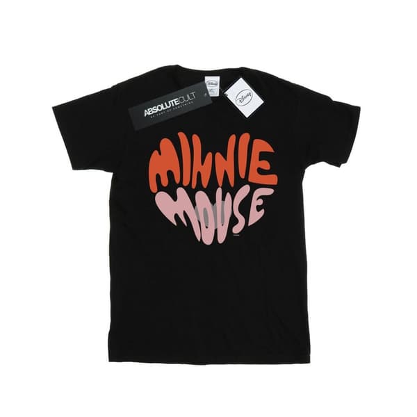 Disney Womens/Ladies Minnie Mouse Heart Shaped Cotton Boyfriend T-Shirt