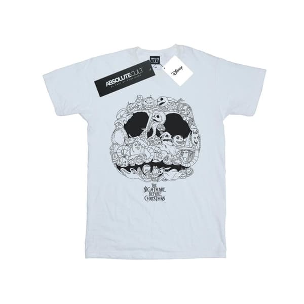 Disney Womens/Ladies Nightmare Before Christmas Jack Skellington Jack-O-Lanterns Cotton Boyfriend T-Shirt