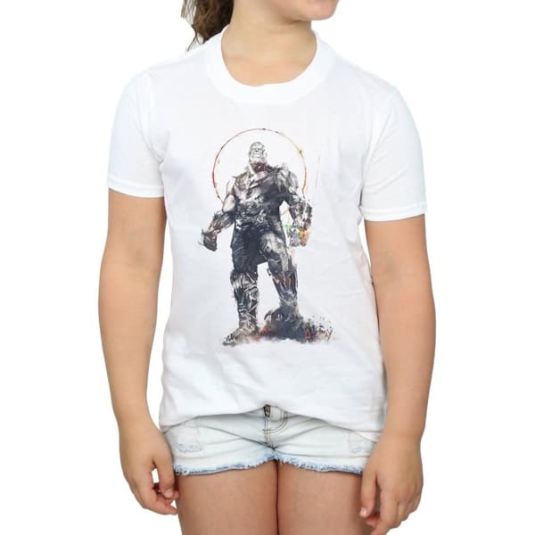 Marvel Girls Avengers Infinity War Thanos Sketch Cotton T-Shirt