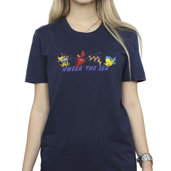 Disney Dam/Tjej - Den lilla sjöjungfrun under havet - Boyfriend-t-shirt i bomull