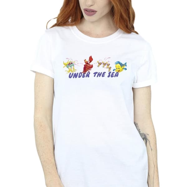 Disney Dam/Tjej - Den lilla sjöjungfrun under havet - Boyfriend-t-shirt i bomull
