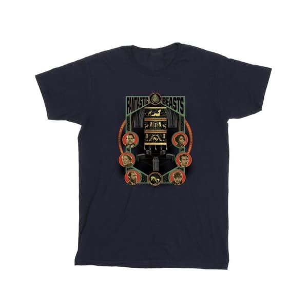 Fantastic Beasts: The Secrets of Dumbledore T-shirt i bomull med ikoner för flickor Navy Blue 3-4 Years