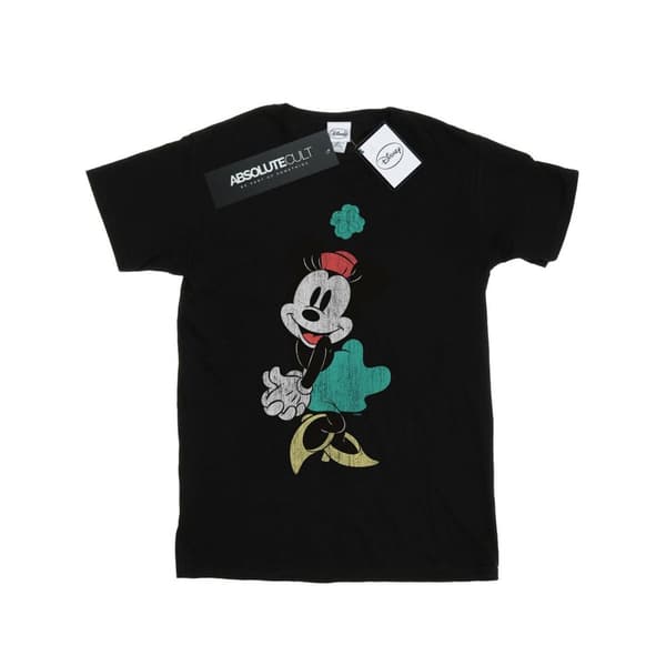 Disney Dam/Tjej Mimmi Pigg Klöverhatt Bomull Boyfriend T-shirt Black S